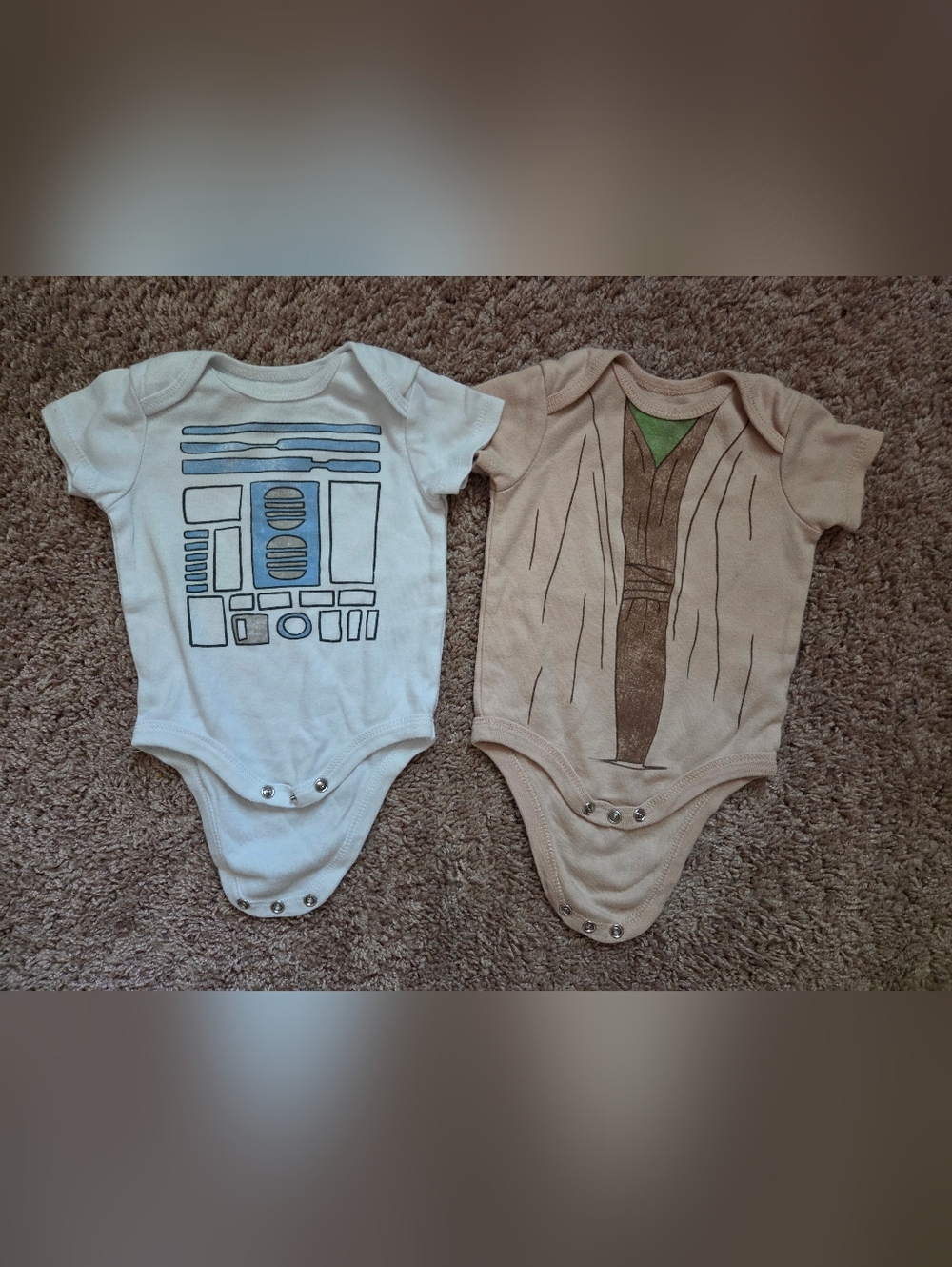 Star Wars Baby Bodysuit Duo - White, Tan & Green Accents